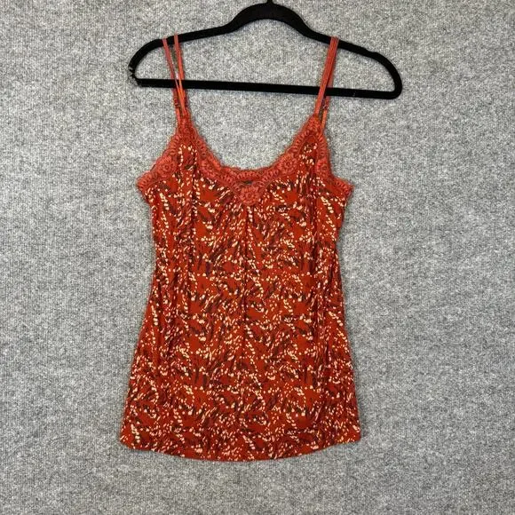 Y2K Express Shirt Womens Medium Babydoll Lace Spaghetti Strap Tank Top Whimsy - Picture 2 of 8